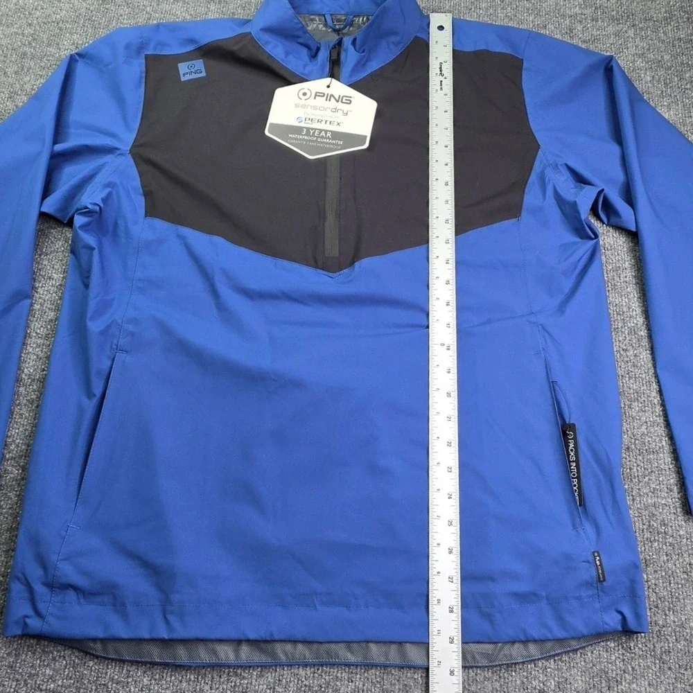 PING Zero Gravity Tour Jacket Mens XL Blue Black 1/2 Zip Waterproof P03340